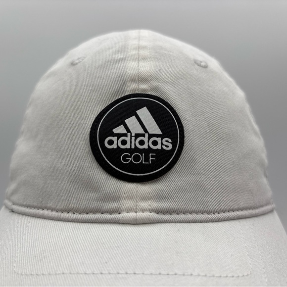 Adidas Golf Hat CW0863 Beige Retro Dad Cap Adjustable Cotton Logo Patch OSFM EUC - Picture 2 of 8